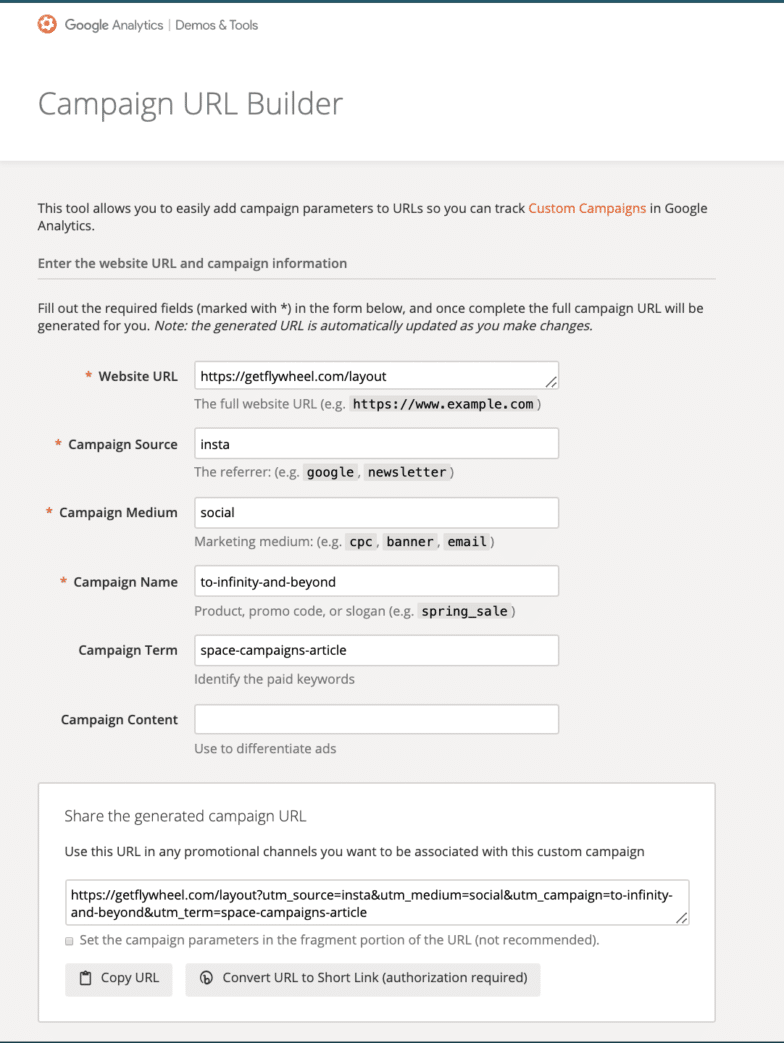 Конструктор URL кампании Google Analytics