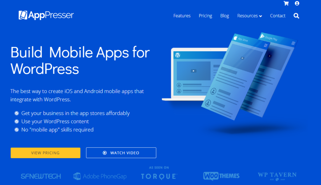 apppresser - przyjazne dla urządzeń mobilnych wtyczki WordPress