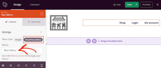 Bir WordPress gezinme menüsü gösteriliyor Showing a WordPress navigation menu