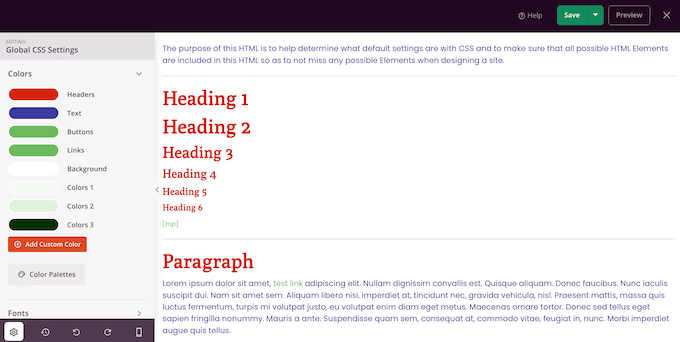 Bir web sitesi şablonu setindeki renkleri değiştirme Changing the colors in a website template kit