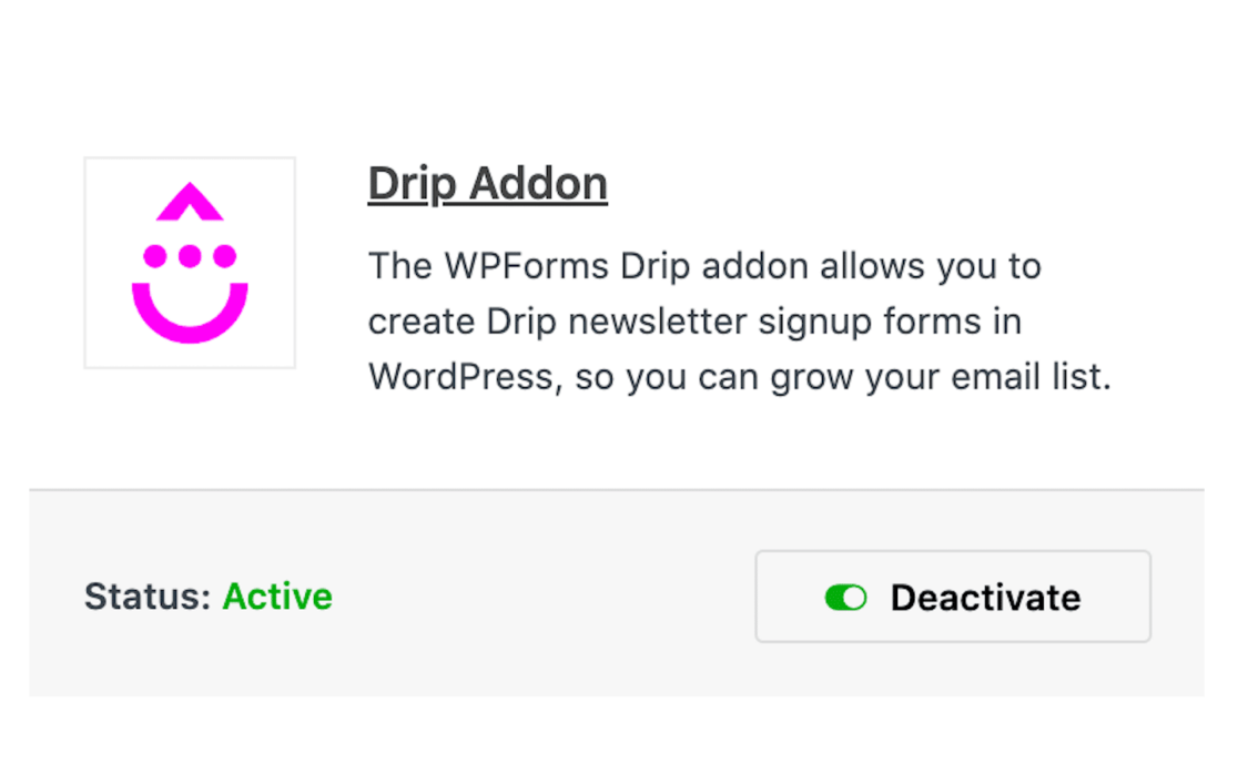 Activating the drip addon