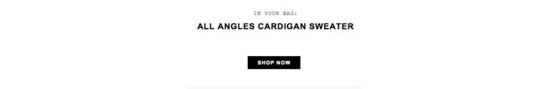 Madewell cart email and CTA button