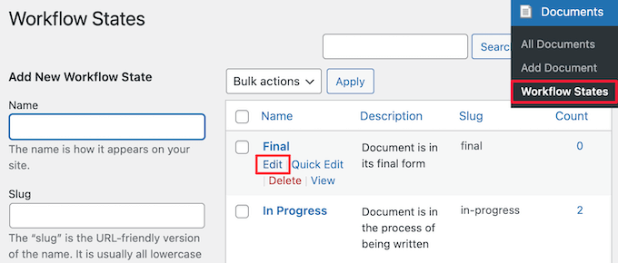 既存のワークフロー状態をカスタマイズする Customize existing workflow states