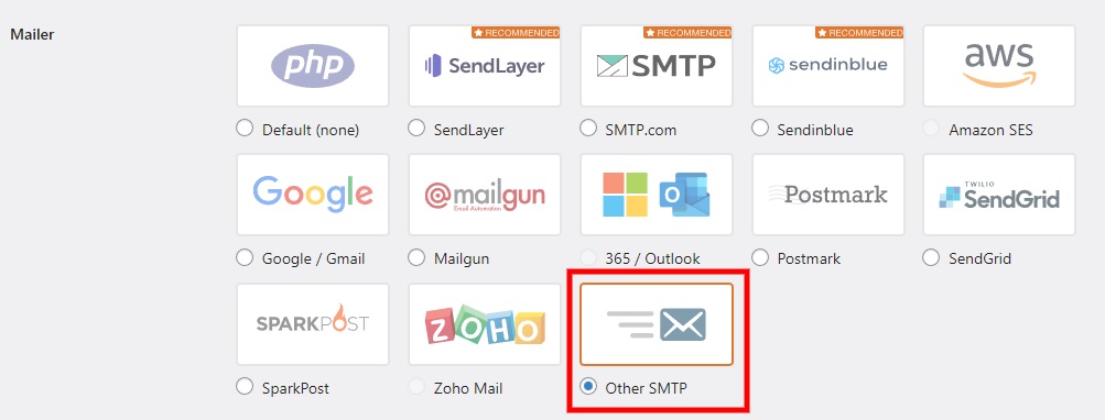 smtp mailer configura setările WordPress SMTP