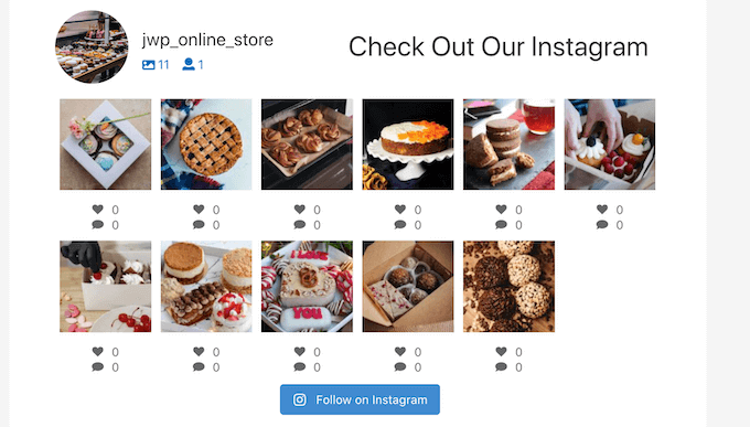 Kanał ze zdjęciami na Instagramie utworzony za pomocą Smash Balloon An Instagram photo feed, created using Smash Balloon