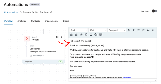 Funnelkit Automations Przepływ pracy i dostosowywanie wiadomości e-mail Funnelkit Automations Workflow and Email Customization