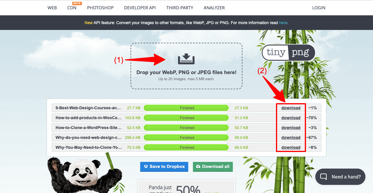 Web とパフォーマンスのために画像を最適化する方法 (知っておくべきことすべて) 2 How to Compress Images with TinyPNG