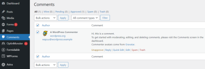 Spam o cestina il commento Spam or trash the comment
