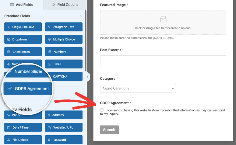 accord gdpr dans wpforms - IsItWP - Détecteur de thèmes WordPress gratuit gdpr agreement in wpforms