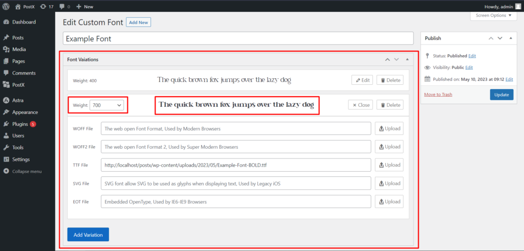 WordPress Özel Yazı Tipleri Nasıl Eklenir: Tipografi 11 Üzerinde Tam Kontrole Sahip Olun Adding Bold Variation of Custom Font