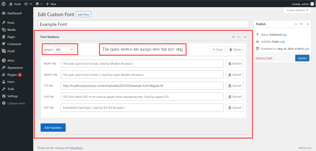 WordPress Özel Yazı Tipleri Nasıl Eklenir: Tipografi 10'da Tam Kontrolü Elinize Alın Adding Regular Variation of Custom Font