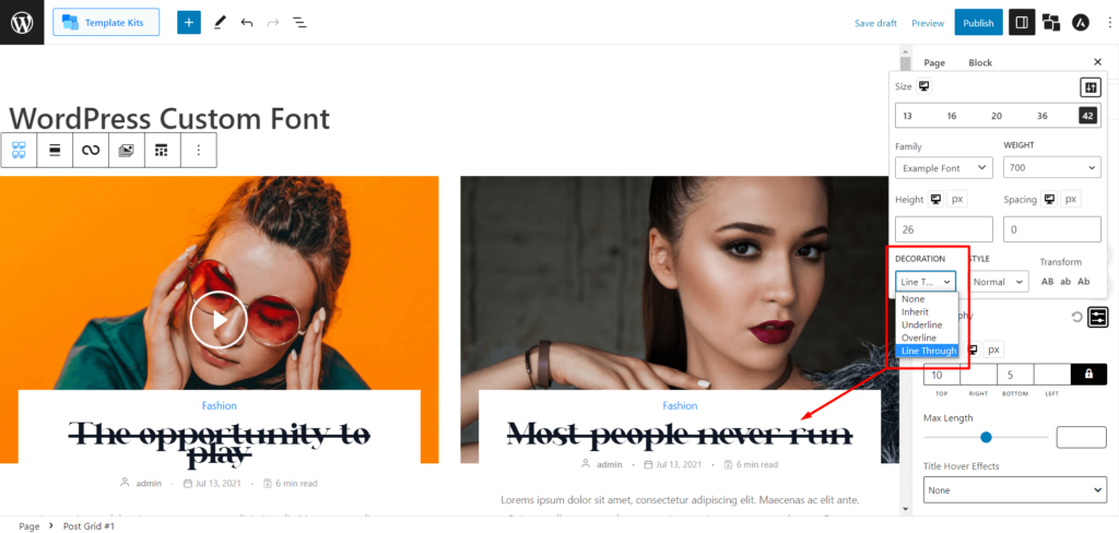 WordPress Özel Yazı Tipleri Nasıl Eklenir: Tipografide Tam Kontrolü Elinize Alın 23 Font Line Through Decoration