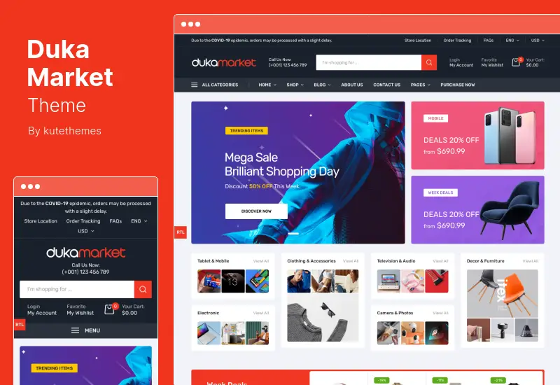 Tema DukaMarket - Tema WordPress multiuso
