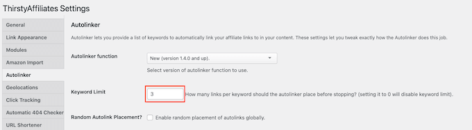 Dodanie globalnego limitu do automatycznych linków partnerskich adresów URL Adding a global limit to your auto-link affiliate URLs
