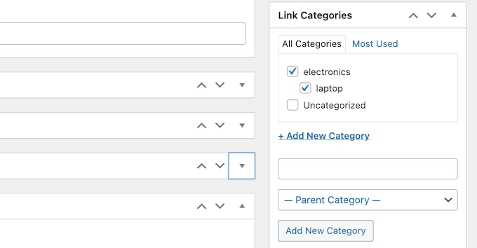 Dodawanie kategorii do linku partnerskiego ThirstyAffiliates Adding categories to a ThirstyAffiliates affiliate link