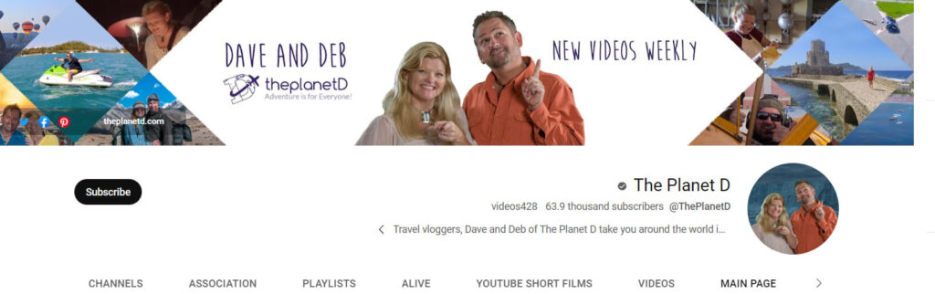 Il pianeta D: canale di vlogging di viaggio su YouTube