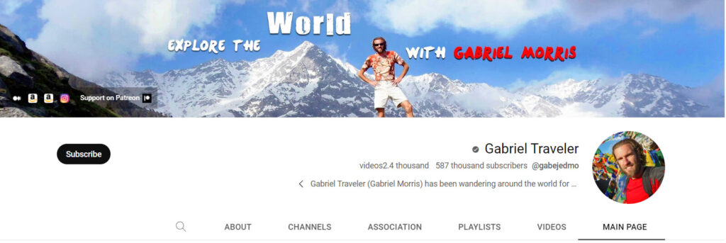 Gabriel Traveller: Vlogger di viaggi su YouTube