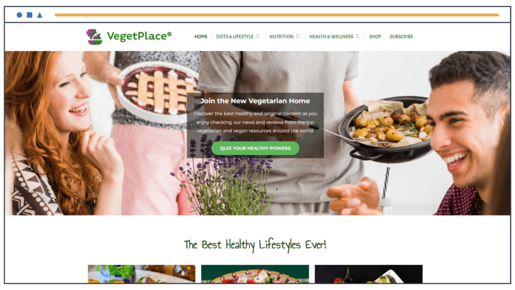 Die Homepage der VegetPlace-Website