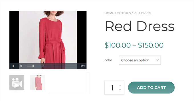 Pratinjau untuk video Produk Preview for WooCommerce product video