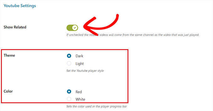 Konfigurasikan setelan video YouTube Configure YouTube video settings