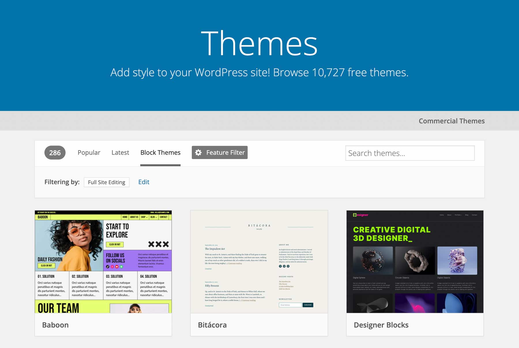 WordPress blok temaları