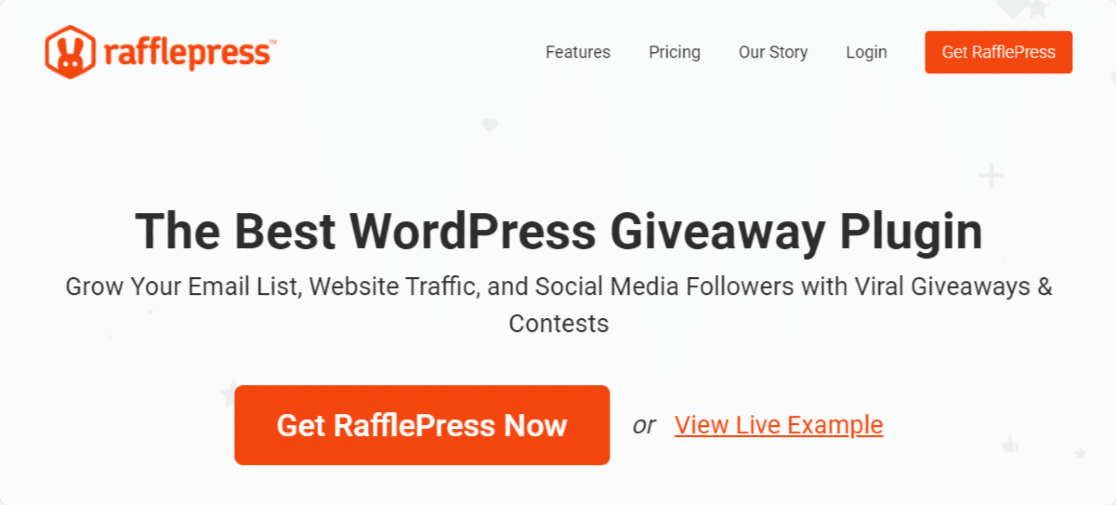 The RafflePress homepage