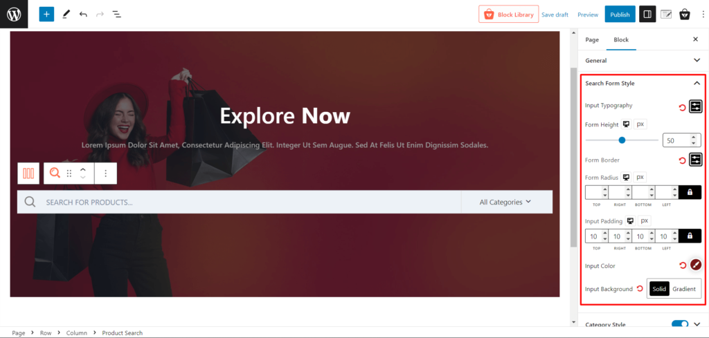 Como adicionar pesquisa de produtos WooCommerce: um guia para aprimorar a experiência de compra 5 Search Form Style Settings