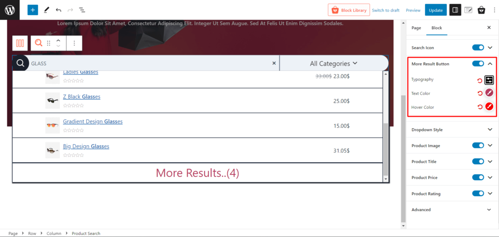 Como adicionar pesquisa de produtos WooCommerce: um guia para aprimorar a experiência de compra 8 More Results Settings