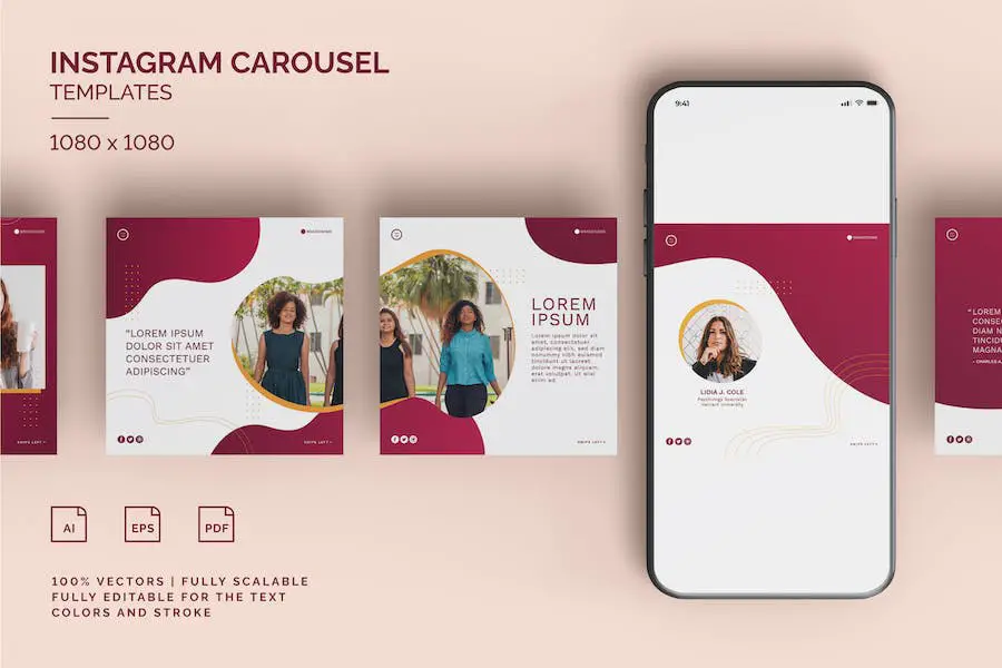 Plantilla de carrusel de Instagram - TW -