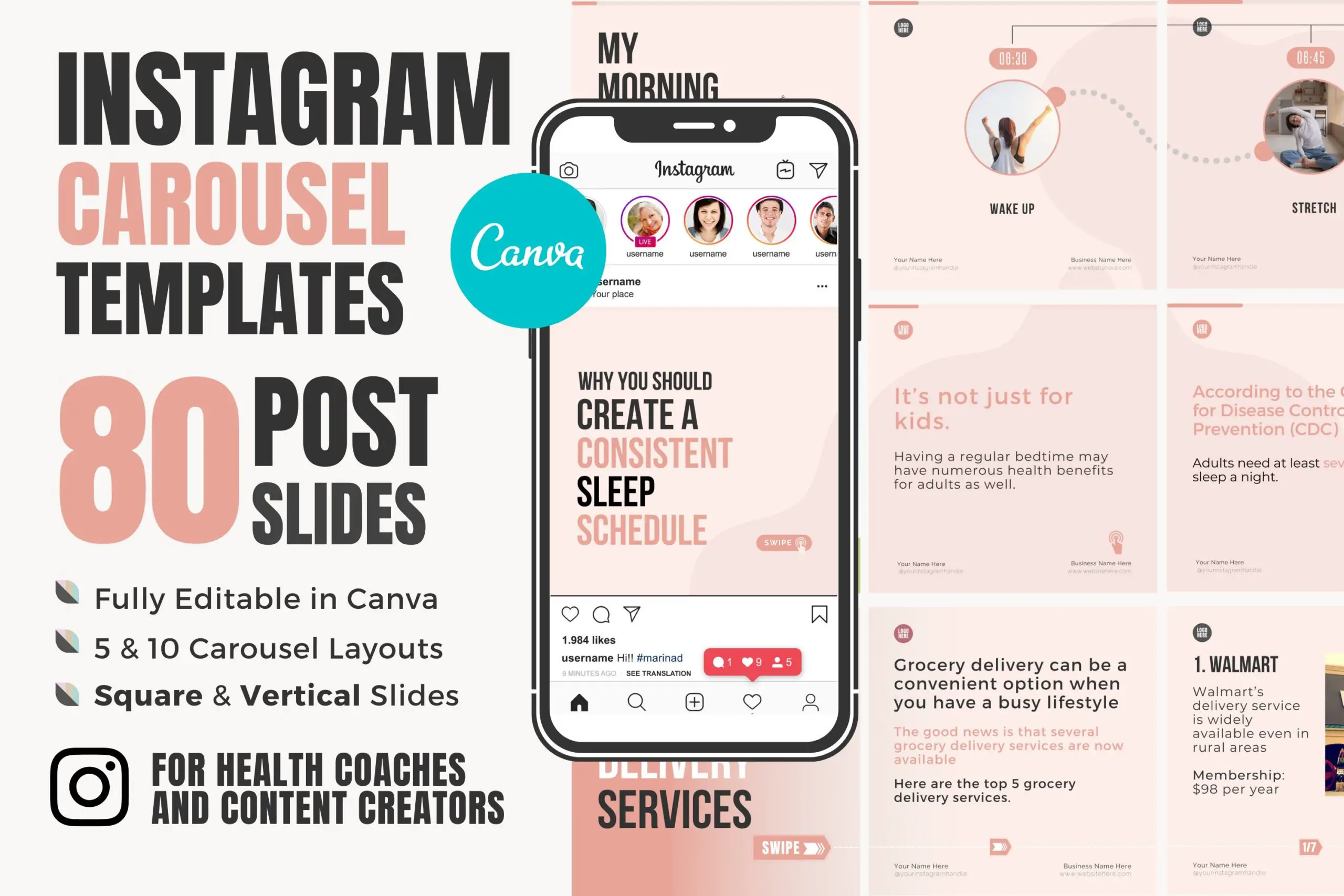 Plantillas de carrusel de Instagram Canva -