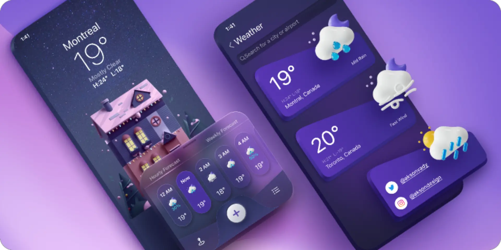 Diseño de la interfaz de usuario de la aplicación Weather -