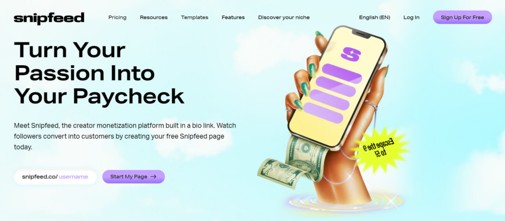 スニップフィード: Linktree の代替案 Snipfeed: Linktree Alternative