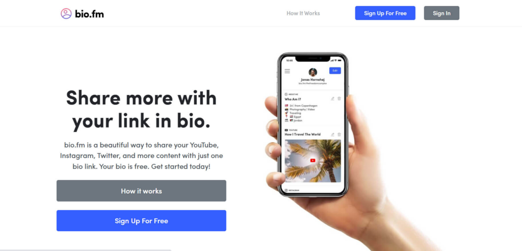 Bio.fm: Linktree の代替プラットフォーム Bio.fm: Linktree Alternative Platform