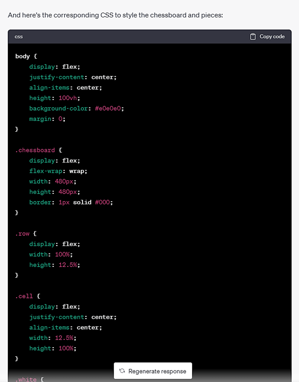 ChatGPT การเข้ารหัส CSS