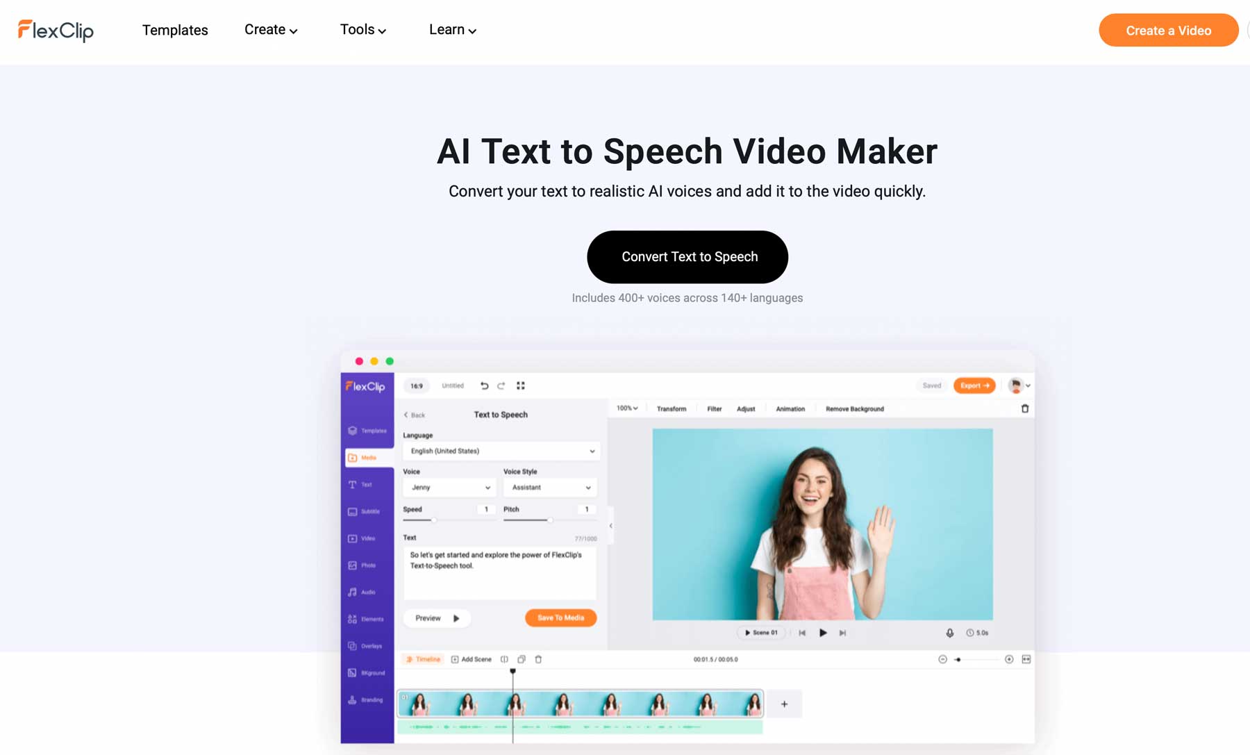 Twórca wideo FlexClip AI