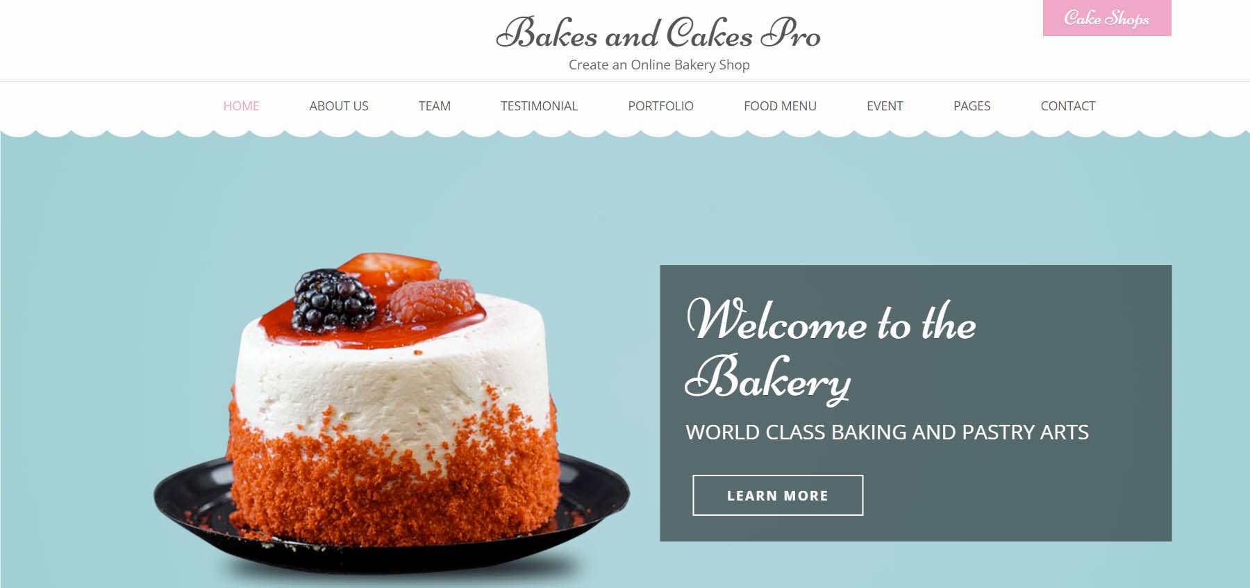 ベイクとケーキの WordPress レストランのテーマ