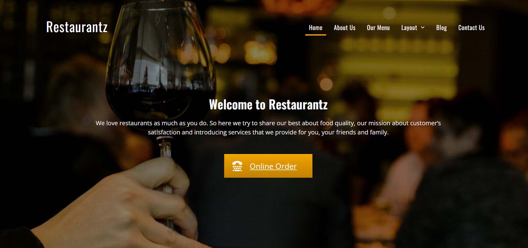 Ресторан WordPress тема ресторана