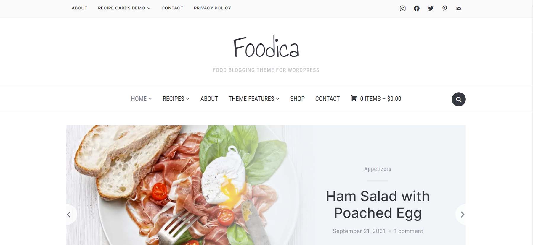 ธีมร้านอาหาร Foodica WordPress