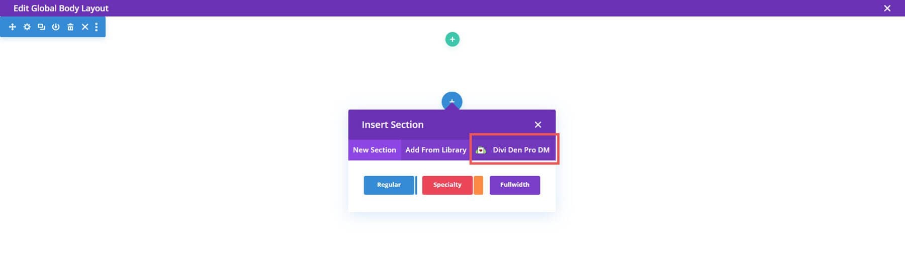 Perpustakaan Tata Letak Divi Den Pro di Divi Theme Builder