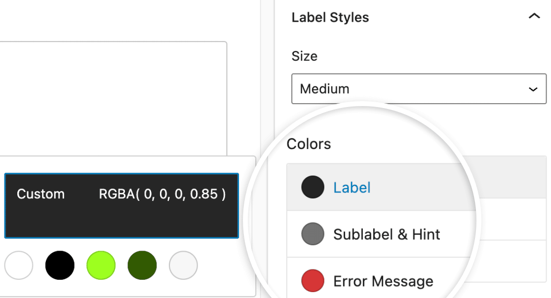 Label colors