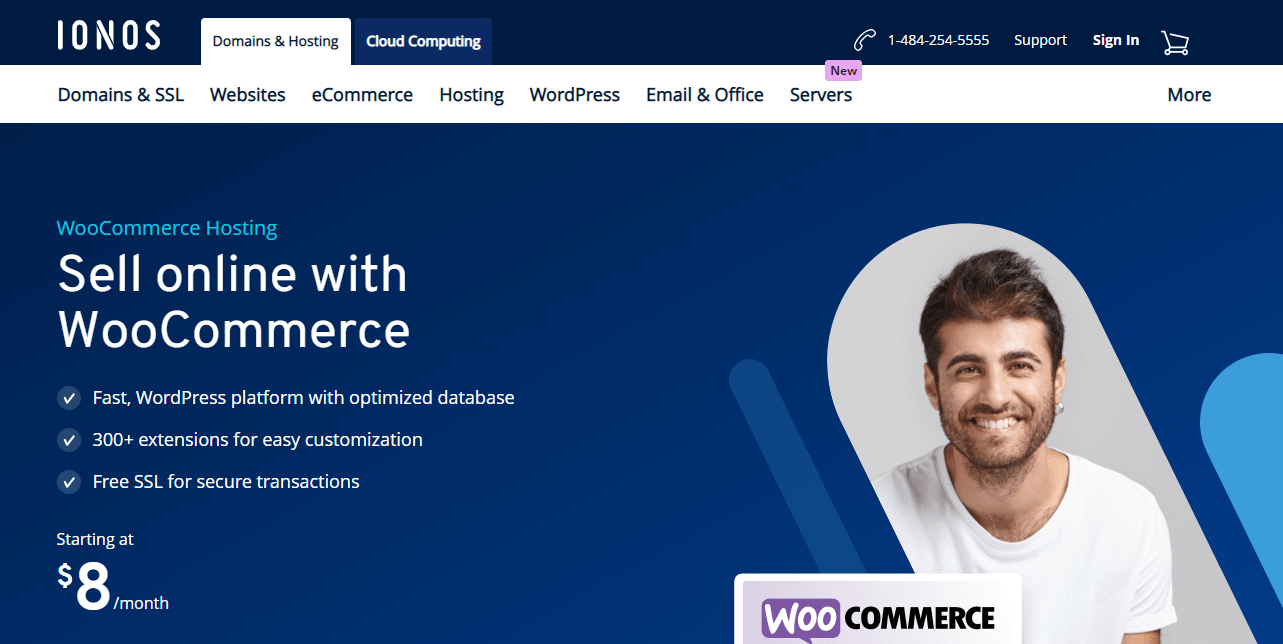 IONOS 提供 WooCommerce 托管服务。