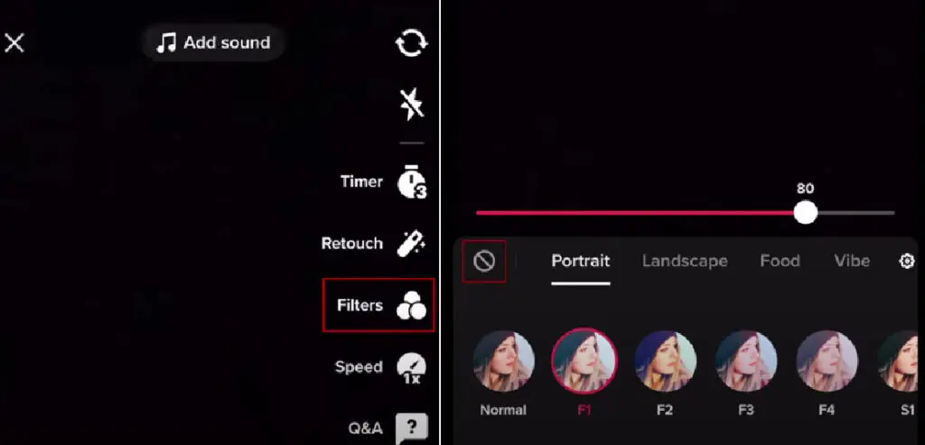 Schalten Sie Filter auf TikTok aus