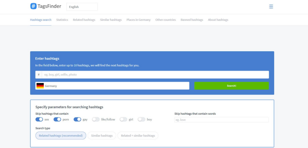 Tagsfinder: Instagram-Hashtag-Generator Tagsfinder: Instagram Hashtag Generator
