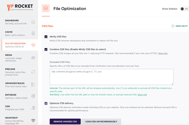 Optymalizacja CSS - Źródło: WP Rocket