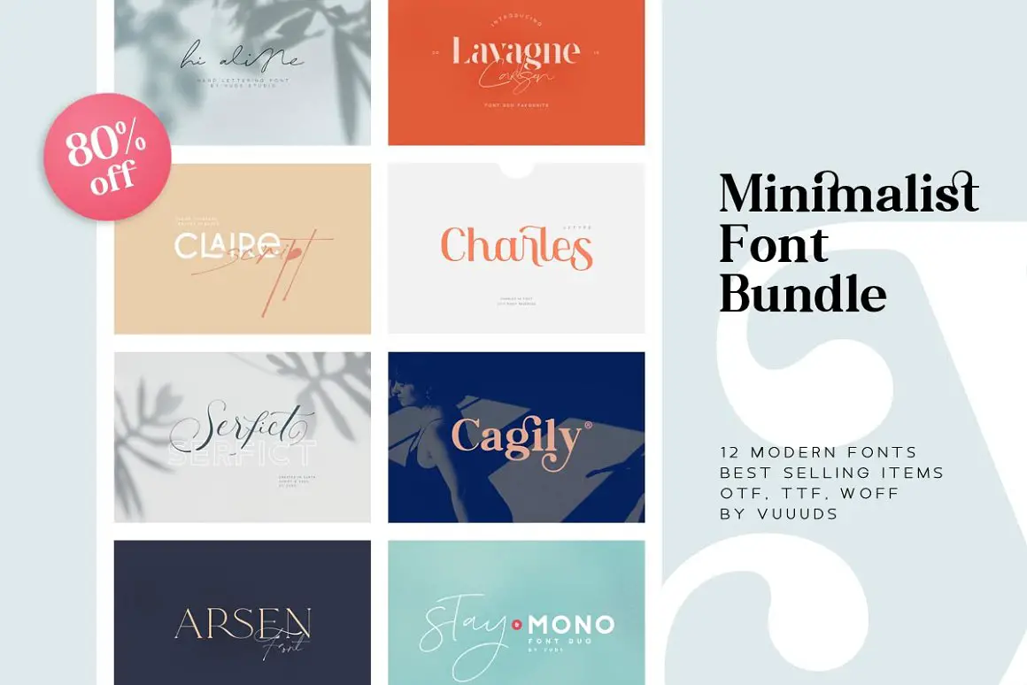 Minimalistisches Schriftartenpaket -