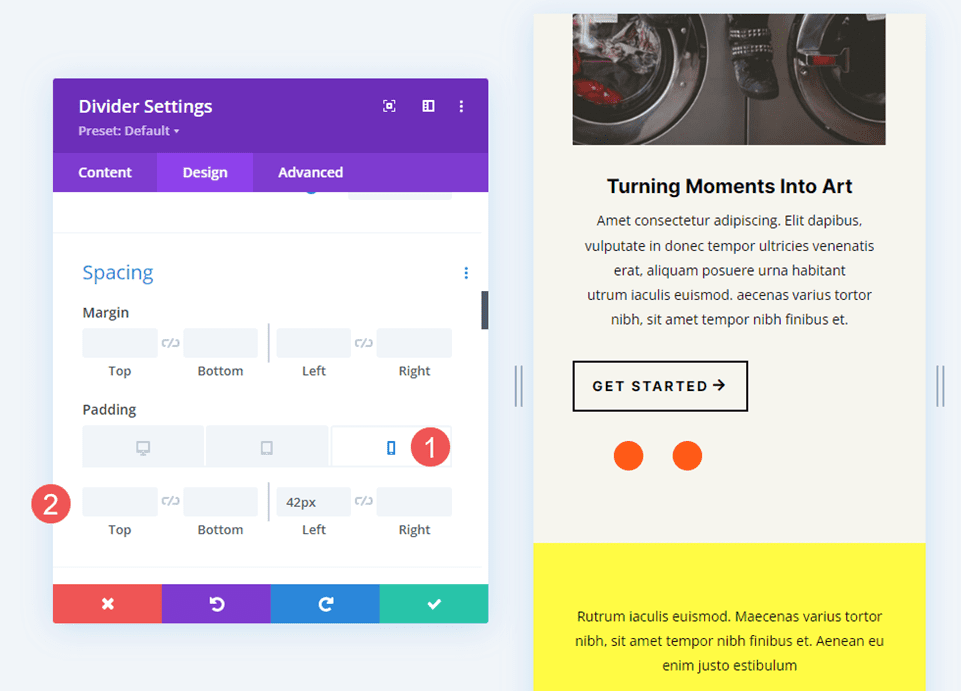 Exemple de style de ligne du module diviseur 4