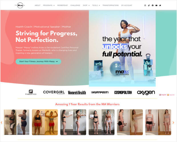 eine Fitness-Landingpage