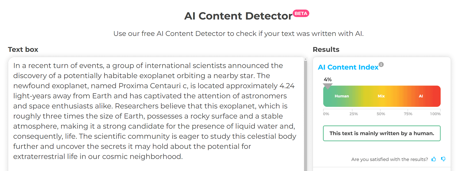 Detector de contenido de IA Crossplag.