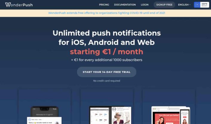 WonderPush ca alternativă la notificări push Klaviyo