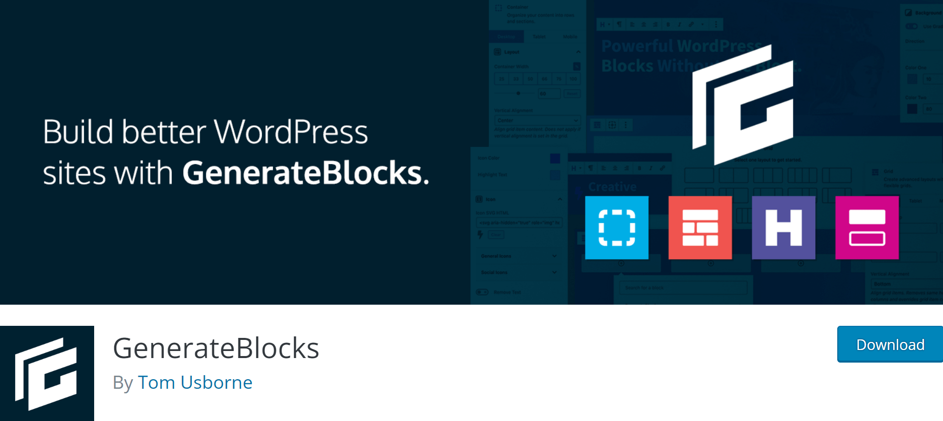 Bloki Kadence kontra GenerateBlocks: baner GenerateBlocks.